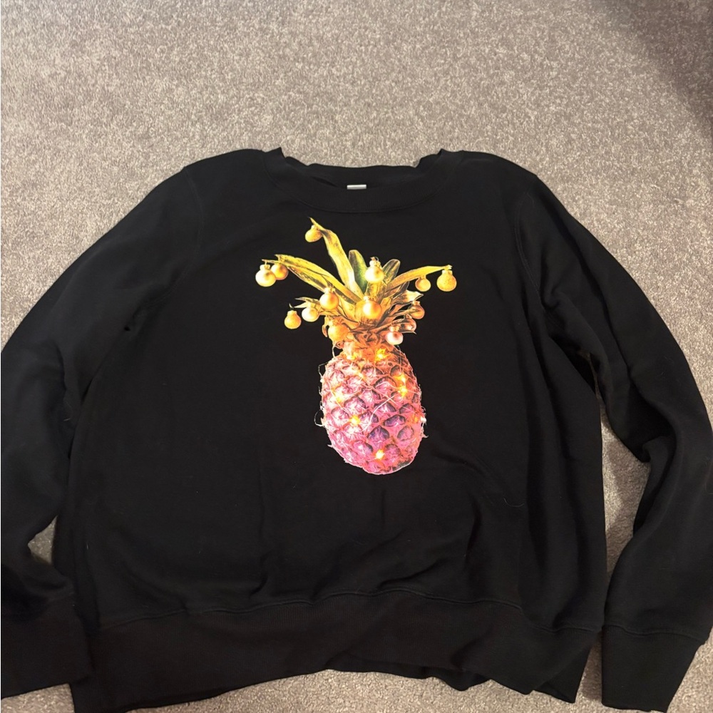 Old Navy Black Sweatshirt with Pineapple Design